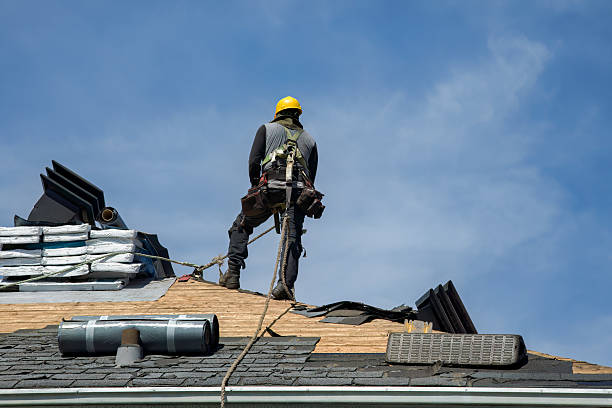 Professional Gutter Installation technician working in Lisle, NY